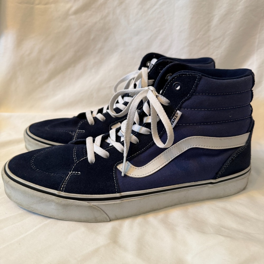 Vans Filmore Hi Men's Sneakers 11 Navy Blue Canvas Athletic Skateboard Shoes